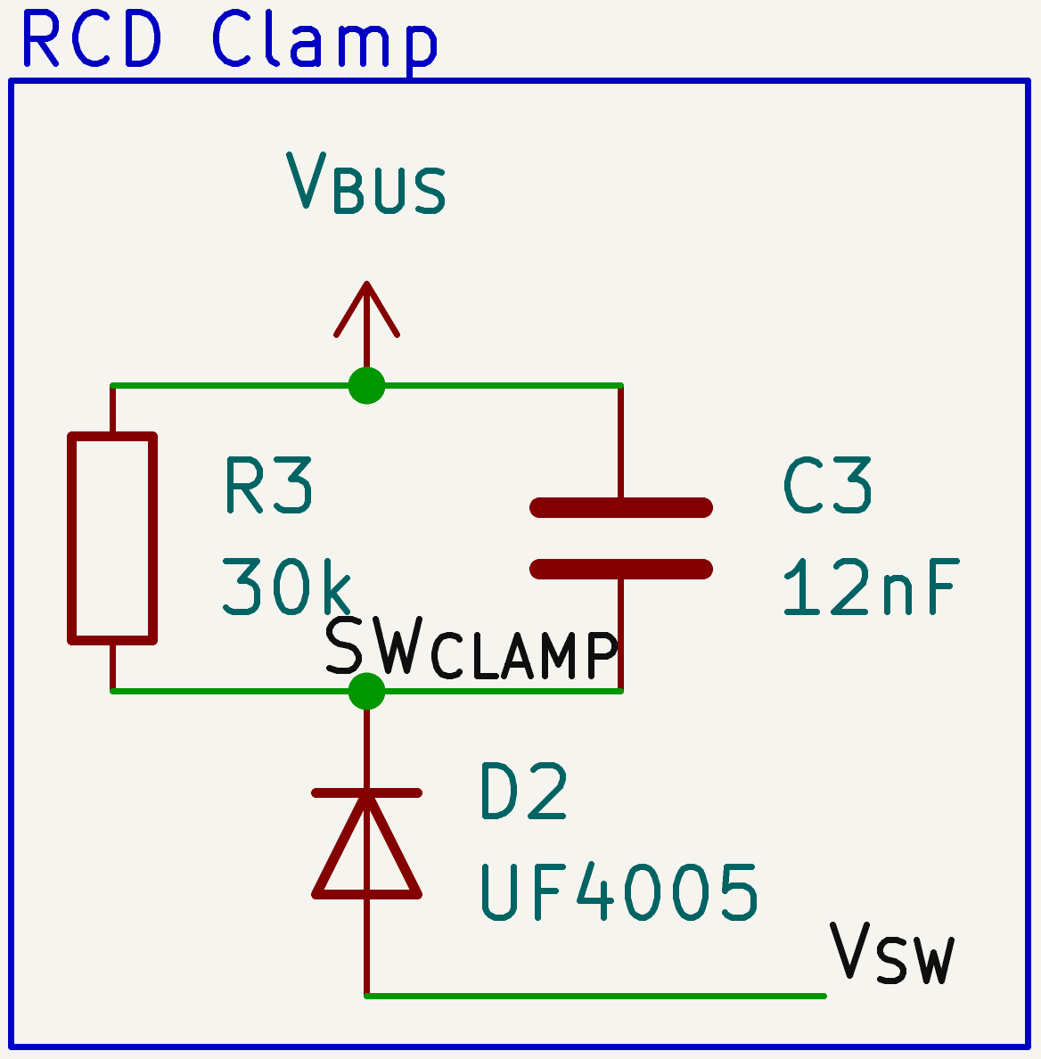 A circuit diagram describing the RCD clamp